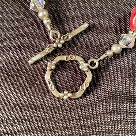 Sterling & Swarovski Red Jasper Bracelet - Picture 4 of 6